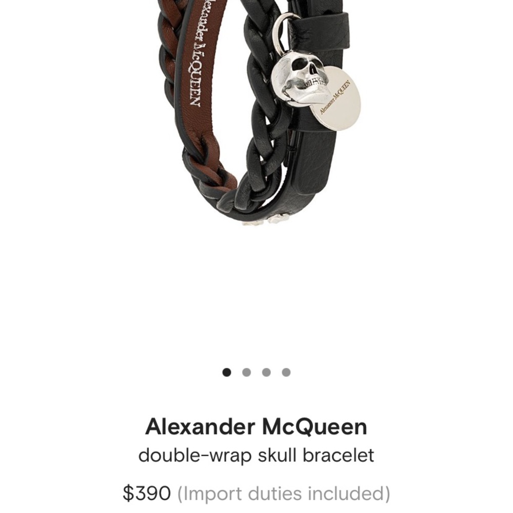 Alexander McQueen double-wrap skull bracelet